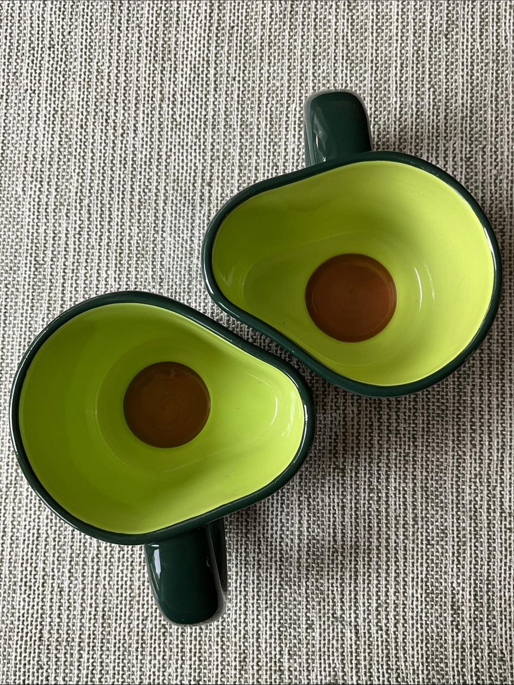 Tabitha Brown Stoneware Avocado-Shaped Mug Pair